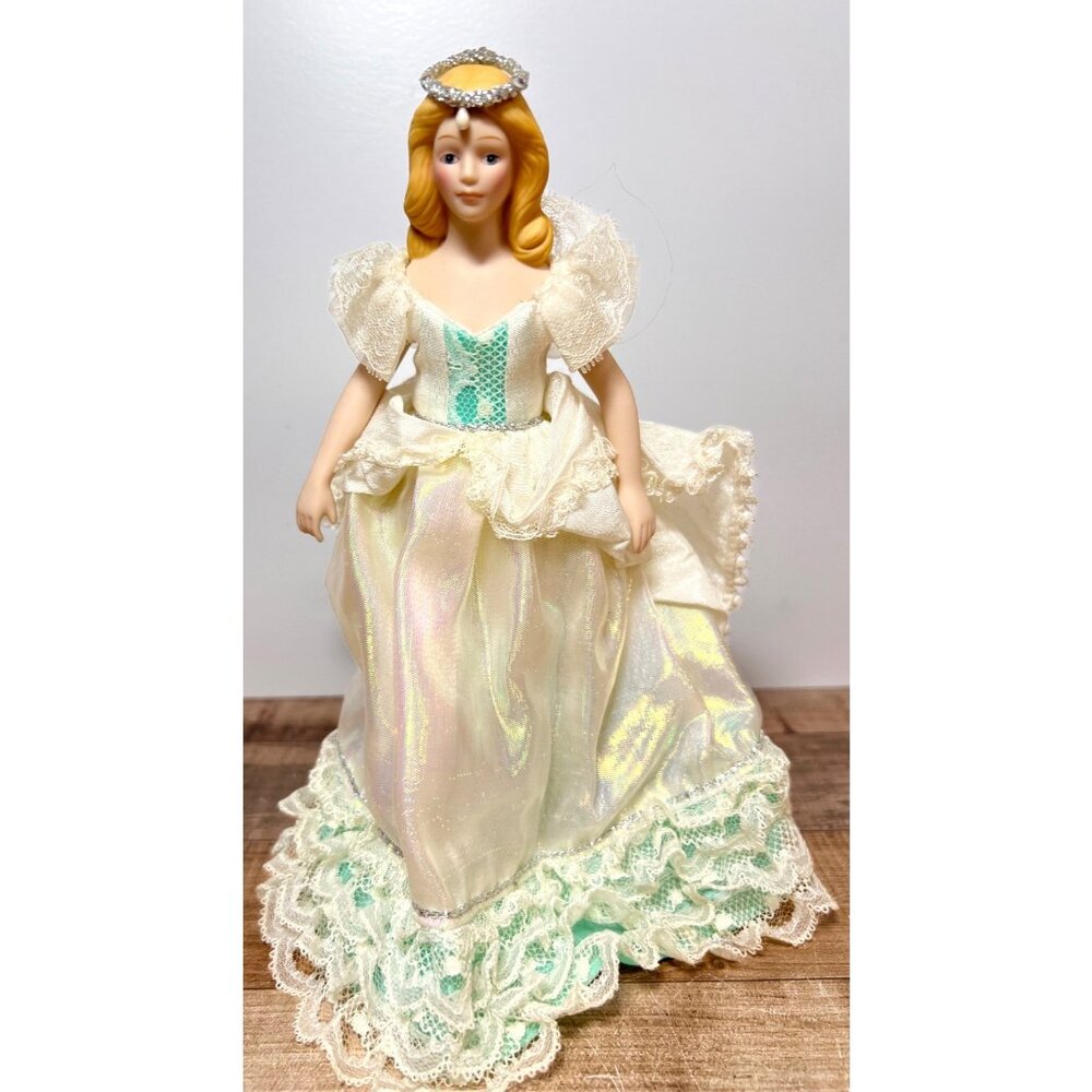 Avon Hand-Painted Porcelain Princess Figurine With Lace Dress & Pearl Tiara